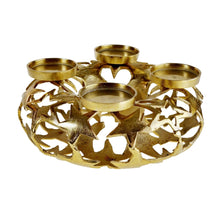 Lade das Bild in den Galerie-Viewer, Adventskranz Sterne Gold Metall 31 oder 38 cm