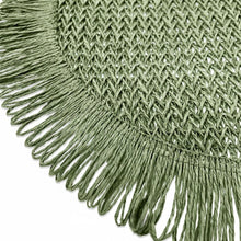 Lade das Bild in den Galerie-Viewer, 4er Set Platzset Boho rund Grün 38 cm Tischset Tischdeko