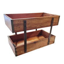 Lade das Bild in den Galerie-Viewer, Etagere Holz Metall 2-stöckig