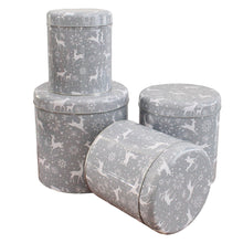 Lade das Bild in den Galerie-Viewer, 4er Set Gebäckdose Metall Rot oder Grau