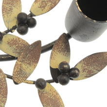 Lade das Bild in den Galerie-Viewer, Adventskranz Metall Gold Schwarz 24 cm