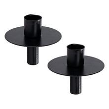 Lade das Bild in den Galerie-Viewer, 2er Set Kerzenhalter Aufsatz für Flaschen Metall Schwarz