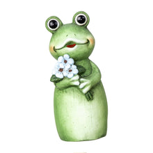 Lade das Bild in den Galerie-Viewer, Zaunhocker Frosch Grün Keramik 23 cm Zaundeko Gartendeko Gartenfigur Pfostenhocker Tierfigur