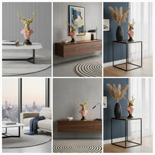 Lade das Bild in den Galerie-Viewer, Deko Rentier stehend 24 cm Magenta Grün od. Türkis Dekofigur modern