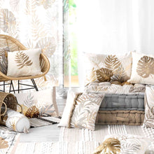 Lade das Bild in den Galerie-Viewer, Dekokissen Blätter Grün Gold vers. Größen