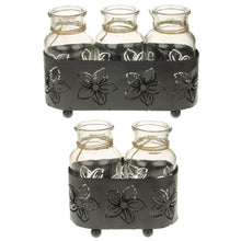 Lade das Bild in den Galerie-Viewer, Vasen im Metallständer Schwarz 3 oder 2