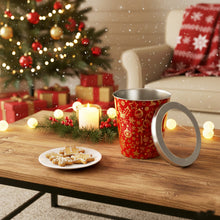 Lade das Bild in den Galerie-Viewer, XL Gebäckdose Rot Weiß oder Wichtel 23 cm Metall Weihnachtsdose Keksdose Plätzchenaufbewahrung