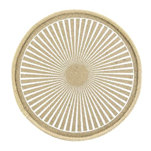Lade das Bild in den Galerie-Viewer, 4er Set Platzset Jute Strahlen Beige Weiß 38 cm