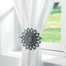 Lade das Bild in den Galerie-Viewer, 2er Set Raffhalter Blume Grau