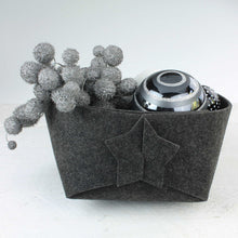 Lade das Bild in den Galerie-Viewer, Filzschale dunkelgrau 3er Set
