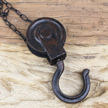 Lade das Bild in den Galerie-Viewer, Wand-Deckenhaken - Flaschenzug, Metall, dunkelbraun, 2-Set