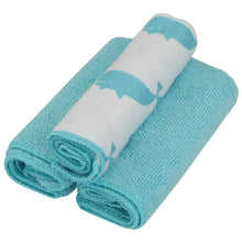 Lade das Bild in den Galerie-Viewer, 3er Set Spültuch Putztuch Türkis Wal