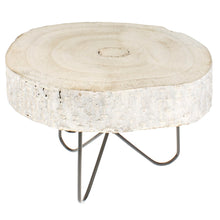 Lade das Bild in den Galerie-Viewer, Baumscheibe mit Metallbeinen Weiß gewischt