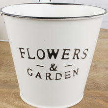 Lade das Bild in den Galerie-Viewer, 2er Set Hängetopf Zink weiß rund