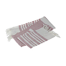 Lade das Bild in den Galerie-Viewer, Hamamtuch rosa-weiss gestreift