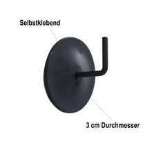 Lade das Bild in den Galerie-Viewer, 4er Set Vitragen Stangen Haken selbstklebend rund Schwarz