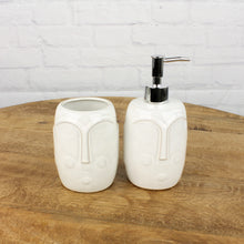 Lade das Bild in den Galerie-Viewer, Seifenspender & Zahnputzbecher Porzellan Weiß