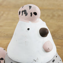 Lade das Bild in den Galerie-Viewer, 2er Set Huhn Keramik Grau Rosa