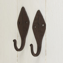 Lade das Bild in den Galerie-Viewer, 2er Set Garderobenhaken Wandhaken Dunkelrost