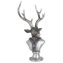 Lade das Bild in den Galerie-Viewer, Hirschbüste Silber Glitzernd