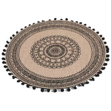 Lade das Bild in den Galerie-Viewer, 4er Platzset Jute Boho Beige Schwarz 38 cm