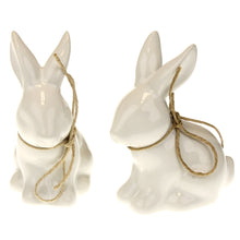 Lade das Bild in den Galerie-Viewer, 2er Set Osterhase Keramik weiß