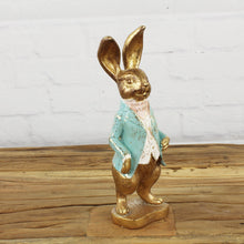 Lade das Bild in den Galerie-Viewer, Hasenkind vintage Gold Türkis