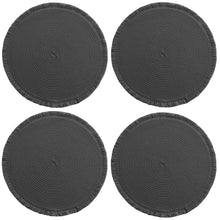 Lade das Bild in den Galerie-Viewer, 4er Set Platzset rund schwarz Fransen