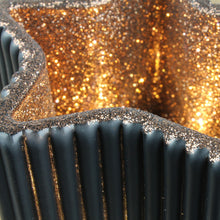 Lade das Bild in den Galerie-Viewer, Teelichthalter Stern Glas schwarz bronze glitzernd