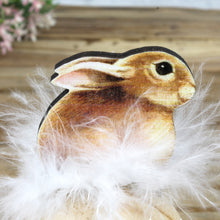 Lade das Bild in den Galerie-Viewer, Oster-Ei 2er Set Holz mit Hase und Fredern