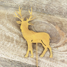 Lade das Bild in den Galerie-Viewer, 2er Set Dekostab Hirsch Rost Metall