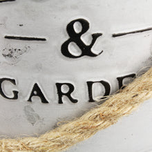 Lade das Bild in den Galerie-Viewer, 3er Set Pflanzeimer Zink mi Jute Griff und Aufdruck