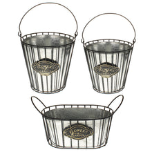 Lade das Bild in den Galerie-Viewer, Pflanzeimer Zink Metall Schwarz