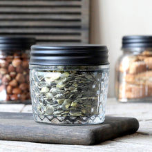 Lade das Bild in den Galerie-Viewer, Aufbewahrungsglas mit Muster, Deckel schwarz