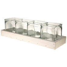 Lade das Bild in den Galerie-Viewer, Advenzkerzenständer Glas, mit Holztablett weiß