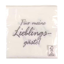 Lade das Bild in den Galerie-Viewer, 40 Stk. Servietten Lieblingsgäste weiß schwarz