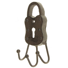 Lade das Bild in den Galerie-Viewer, Dekohaken Schloss Dunkelrostfarben