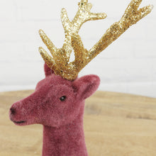 Lade das Bild in den Galerie-Viewer, Hirsch Samt Weinrot Gold