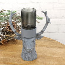 Lade das Bild in den Galerie-Viewer, Kerzenleuchter Rentierkopf Grau