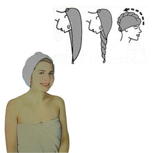 Lade das Bild in den Galerie-Viewer, 2er Set Turban Handtuch Mikrofaser blau / anthrazit