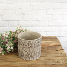 Lade das Bild in den Galerie-Viewer, Pflanztopf, Blumentopf,Übertopf-Zement-hellgrau - x2