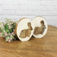 Lade das Bild in den Galerie-Viewer, 2er Set Osterei mit Hase Holz