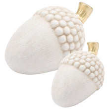 Lade das Bild in den Galerie-Viewer, 2er Set Dekoeichel Weiß Glitzer