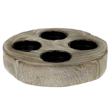 Lade das Bild in den Galerie-Viewer, Advenzkerzenständer Holz, rund, antharzit/grau