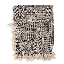 Lade das Bild in den Galerie-Viewer, Decke schwarz weiß gemustert 150 x 125 cm