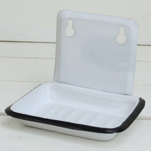 Lade das Bild in den Galerie-Viewer, Seifenhalter Emaille Weiß