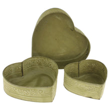 Lade das Bild in den Galerie-Viewer, 3er Set Tablett Zinktopf Herz Grün
