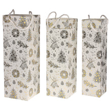 Lade das Bild in den Galerie-Viewer, Flaschenbox Kartonage 3-set, foliert mit Kordel + Geschenkanhänger