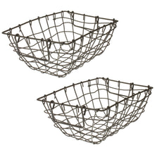 Lade das Bild in den Galerie-Viewer, 2er Set Metallkorb rechteckig grau matt