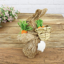 Lade das Bild in den Galerie-Viewer, Hase, Strohhase mit Rucksack und Karotte